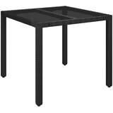  3-dijelni bistro set s jastucima crni od poliratana Crna Dužina stola 90 cm | Shoptok.si