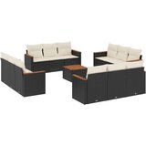  13-dijelni set vrtnih sofa s jastucima poliratan crni Cijene
