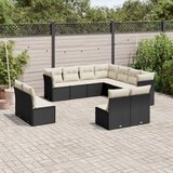  11-dijelni set vrtnih sofa od poliratana s jastucima crni | shoptok.hr