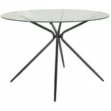 Støraa Okrogla jedilna miza s stekleno mizno ploščo ø 110 cm Silvie –