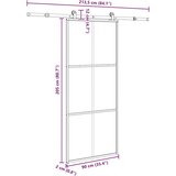  Klizna vrata s priborom 90 x 205 cm od ESG stakla i aluminija - 90 x 205 cm (213.5 cm) 1 Rešetke 3 x 2 | shoptok.hr