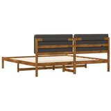  Krevetni okvir s tapiciranim uzglavljem Prirodna i tamnosiva - Prirodna i tamnosiva 200 x 200 cm | shoptok.hr