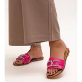 Gemre Dark pink slides with a decorative buckle Rochaela | Shoptok.si