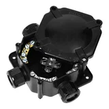 Razvodna kutija hermetička crna 144x144mm 4 uvodnice 6455-27P/5