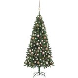  Umjetno osvijetljeno božićno drvce s kuglicama i šiškama 180 cm - zelena i ružičasta 180 x 104 cm 1 1 | shoptok.hr