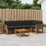  Set vanjskih sofa 6 kom. Prirodna i crna | shoptok.hr