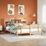 vidaXL Knjižna postelja brez vzmetnice 200x200 cm trdna borovina Cene