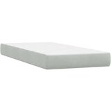 vidaXL Box Spring postelja z vzmetnico Svetlo siva 90x210 cm Velvet | Shoptok.si