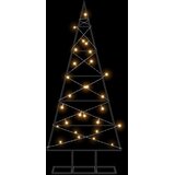  Metalna božićna jelka KUOPIO 90 cm Topla bijela - 90 cm Crna s LED svjetlima | shoptok.hr