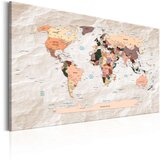  Slika - World Map: Stony Oceans 120x80 Cijene