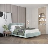 Maison de Rêve Mentol zeleni tapecirani bračni krevet s prostorom za odlaganje s podnicom 180x200 cm Noto – | shoptok.hr