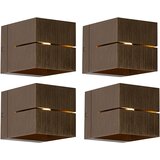 QAZQA Set van 4 smart wandlampen donkerbrons 9,7 cm incl. LED - Transfer Groove Cene