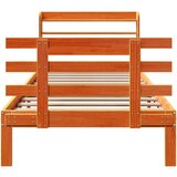 vidaXL Posteljni okvir z vzglavjem voščeno rjava 100x200 cm borovina | Shoptok.si
