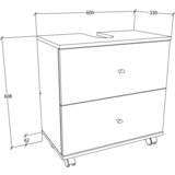 MID.YOU Omarica Za Pod Umivalnik Nilosi L, Bela, Barva Hrasta | Shoptok.si