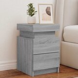  Noćni ormarić s LED svjetlima siva boja hrasta 35x39x55 cm | Eponuda.com