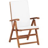 Maison Chic Nastavljivi vrtni stoli - Stol za vrt z blazinami 2 kosa trdna tikovina krem JS157, (21878543) | Shoptok.si