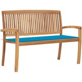  Složiva vrtna klupa s jastukom 128,5 cm od masovne tikovine | shoptok.hr