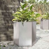 vidaXL vrtno korito šestkotnik 46x40x45 cm nerjavno jeklo | Shoptok.si