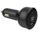 Gembird TA-UC-AC2PD30LCD-CAR-01 2-port USB brzi punjac za auto Type-C PD LCD 30W black Cene