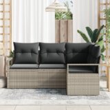 vidaXL 4-dijelni vrtni kauč set s jastučićima svjetlosiva poli ratan | shoptok.hr