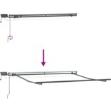 vidaXL Ročna Retraktibilna Tenda z LED Rdeča in Bela Črta 350x250 cm | Shoptok.si