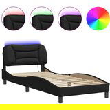 Furnova Posteljni okvir z LED lučkami črn 80x200 cm umetno usnje, (21941437) | Shoptok.si