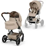 dječja kolica balios™ s lux sa sklopivom košarom s lux almond beige (taupe frame)
