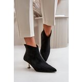 Kesi Women's stiletto heel ankle boots Eco suede black Terlena | Shoptok.si