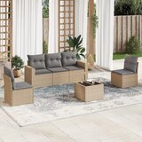  6-dijelni set vrtnih sofa s jastucima bež od poliratana | shoptok.hr