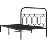  Metalni okvir za krevet s uzglavljem crni 107x203 cm | shoptok.hr