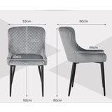  Komplet 2 stolca za blagovanje s naslonom i metalnim nogama, obložen stol, siva boja. | shoptok.hr