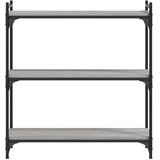 Regal za knjige s 3 razine siva boja hrasta 80x30x86 cm drveni | shoptok.hr