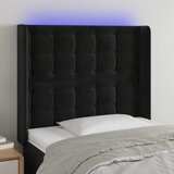 vidaXL LED posteljno vzglavje črno 83x16x118/128 cm žamet Cene