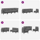  Set namještaja za dnevni boravak 4 pcs Tamnosiva Baršun | shoptok.hr