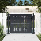  Vrtna vrata antracit boje 100x75 cm, dizajn od čelika i bambusa | shoptok.hr