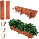 KADAX Balkonski cvetlični lonec, cvetlični lonec 80 cm, ročaji, stojalo, balkonska ograja, (5000346075) | Shoptok.si