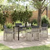 vidaXL 5-dijelni vrtni blagovaonski set s jastučićima svijetlosivi poly rattan | shoptok.hr