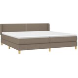  Krevet s oprugama i madracem smeđesivi 200x200 cm od tkanine | shoptok.hr
