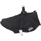 vidaXL Pasji plašč s pasom Nepremočljiv odsevni črn 6XL | Shoptok.si
