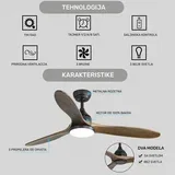 luster ventilator led 18W cct drvo C193B sa daljinskim