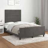  Posteljni okvir z vzglavjem temno siv 120x200 cm žamet, (20738953) | Shoptok.si
