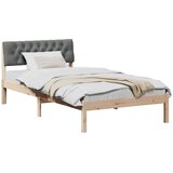  Okvir kreveta smeđe i tamnosivo 100 x 200 cm Masivna borovina | shoptok.hr