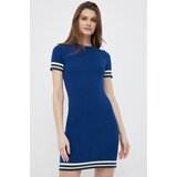 United Colors Of Benetton Bombažna obleka mornarsko modra barva | Shoptok.si