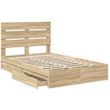  Krevet s od storage Sonoma hrast 120 x 200 cm Konstruirano drvo | shoptok.hr
