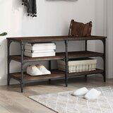 The Living Store Klop za čevlje rjavi hrast 100x38,5x49 cm inženirski les - Klop Za Čevlje, (21442457) Cene