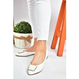 Fox Shoes P726776309 White Women's Flats with Buckles Accessory cene