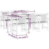  7-dijelni vrtni blagovaonski set od masivnog bagremovog drva | shoptok.hr