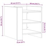  Noćni ormarić dimljena boja hrasta 45x50x50cm konstruirano drvo | shoptok.hr
