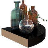 vidaXL 323891 Floating Corner Shelves 4 pcs High Gloss Black 25x25x3,8 cm MDF | shoptok.hr