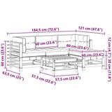  Set lounge namještaja za vrt 5 pcs Vosak Smeđa Masivna borovina - Vosak smeđa bor | shoptok.hr